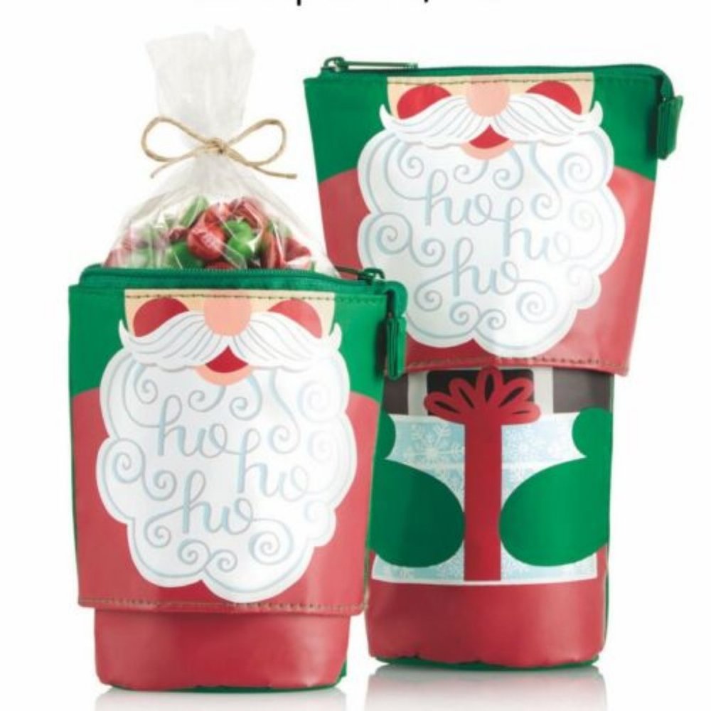 Thirty-One Gifts Hide & Peek Expandable Reusable Snack Bag Santa's Beard